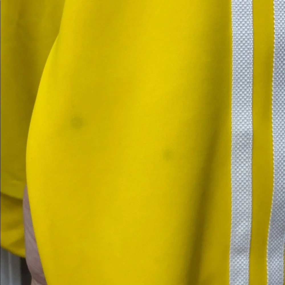 adidas Yellow Track Jacket with White Stripes